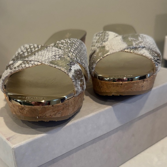 Jimmy Choo Silver and Gold Snakeskin Mules - Picture 4 of 4